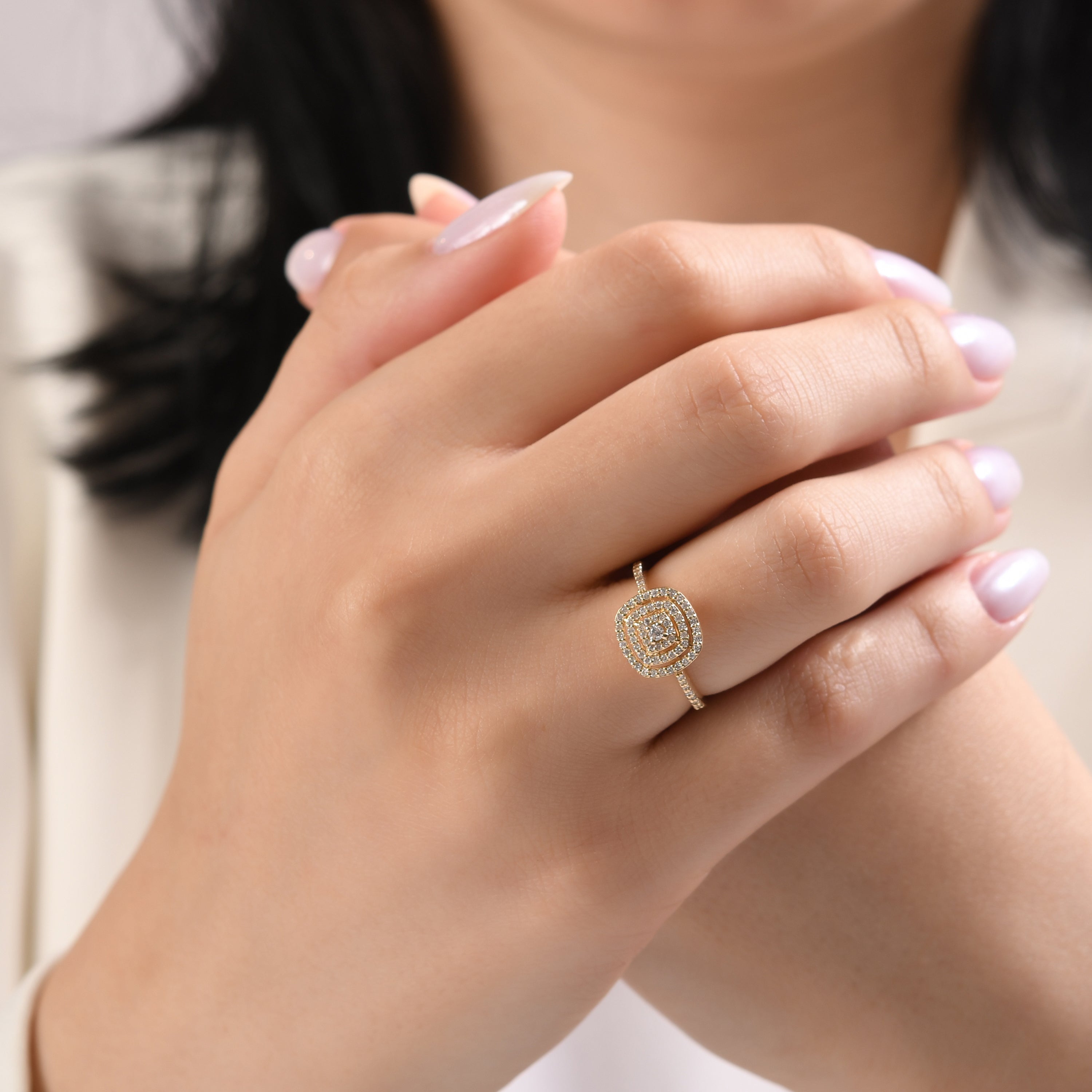 0.46 Carat Natural Diamond Ring – Fine Jewelry Design - Gold Stone Diamond
