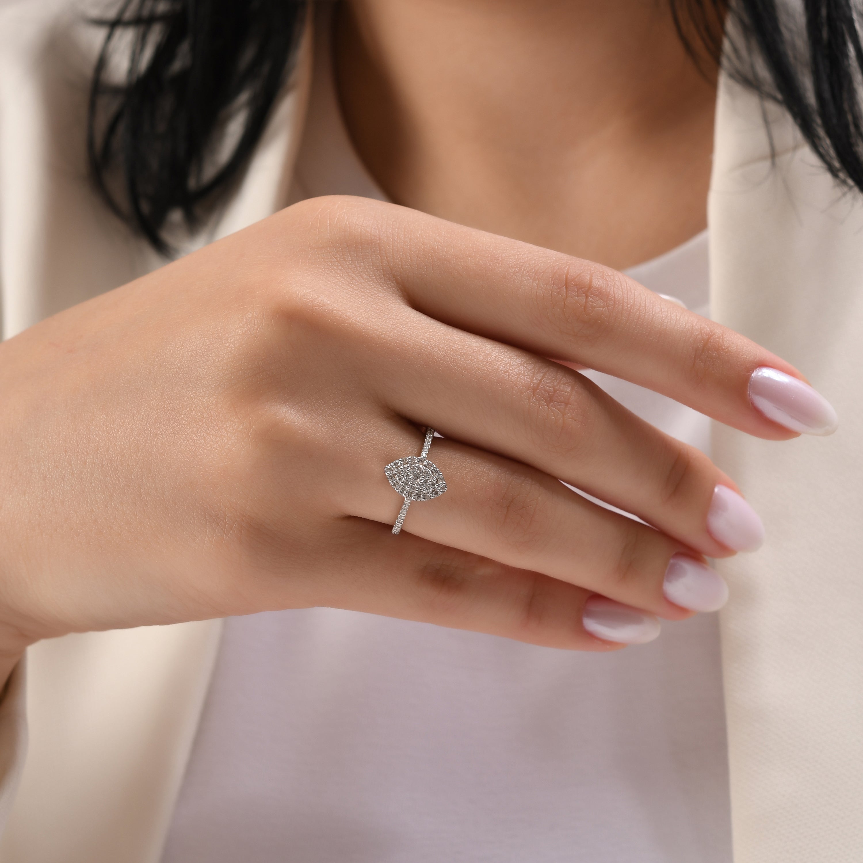 0.26 Carat Natural Diamond Ring – Fine Jewelry Design - Gold Stone Diamond