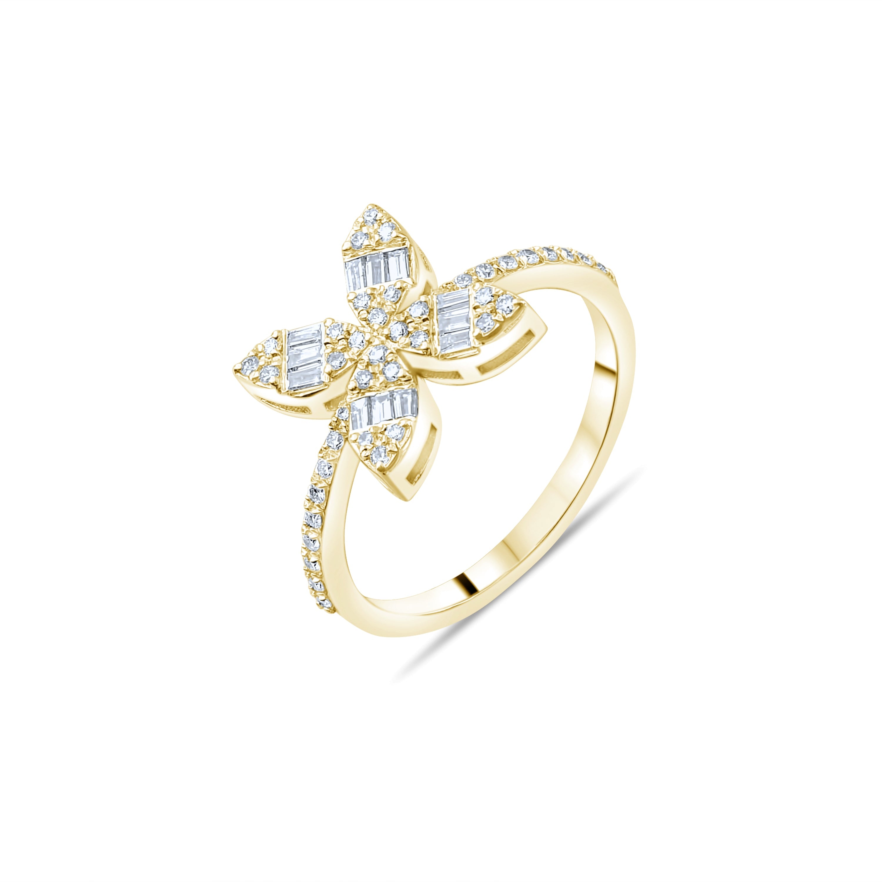 0.32 Carat Natural Baguette Diamond Ring – Fine Jewelry Design - Gold Stone Diamond