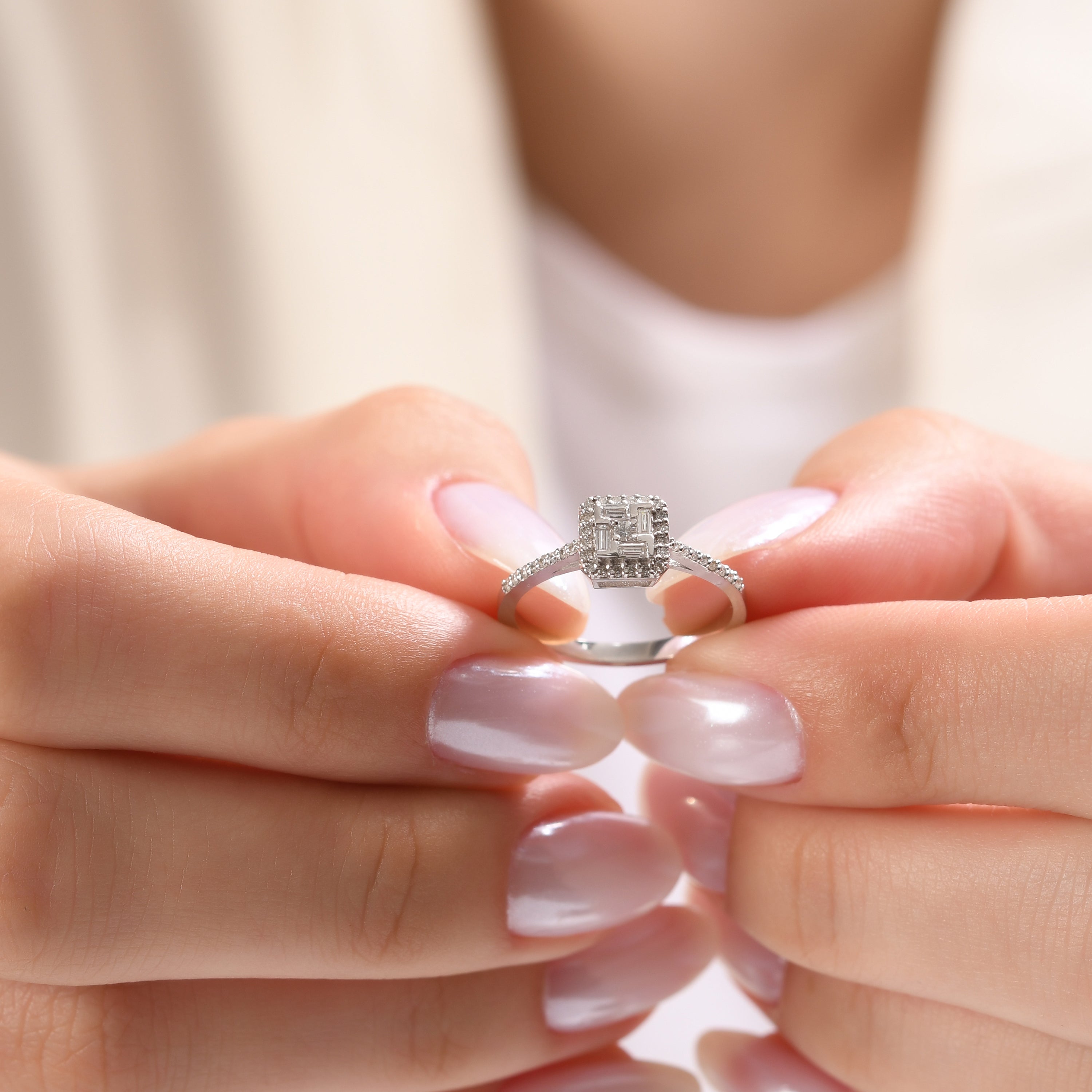 0.42 Carat Natural Baguette Diamond Ring – Fine Jewelry Design - Gold Stone Diamond