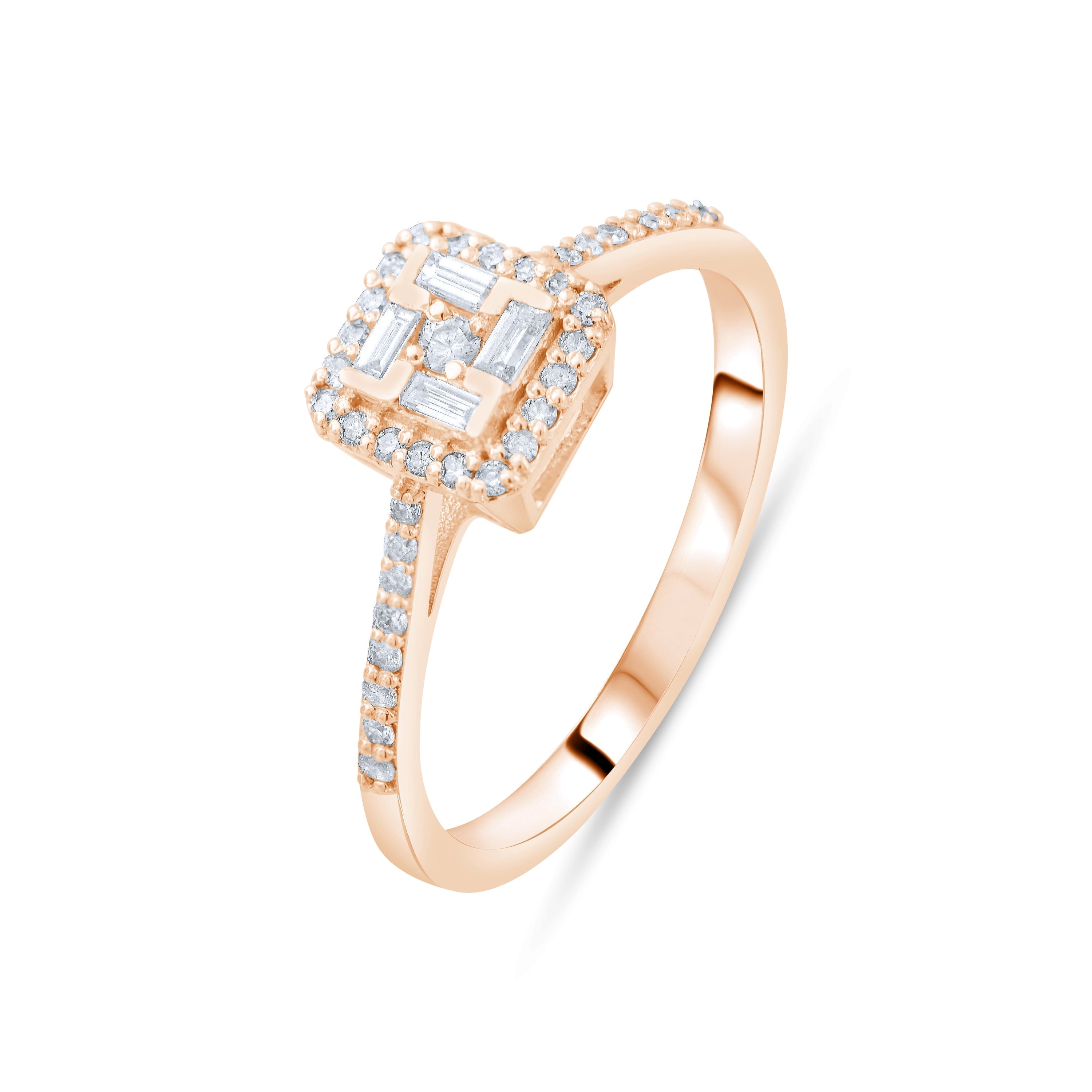 0.42 Carat Natural Baguette Diamond Ring – Fine Jewelry Design - Gold Stone Diamond