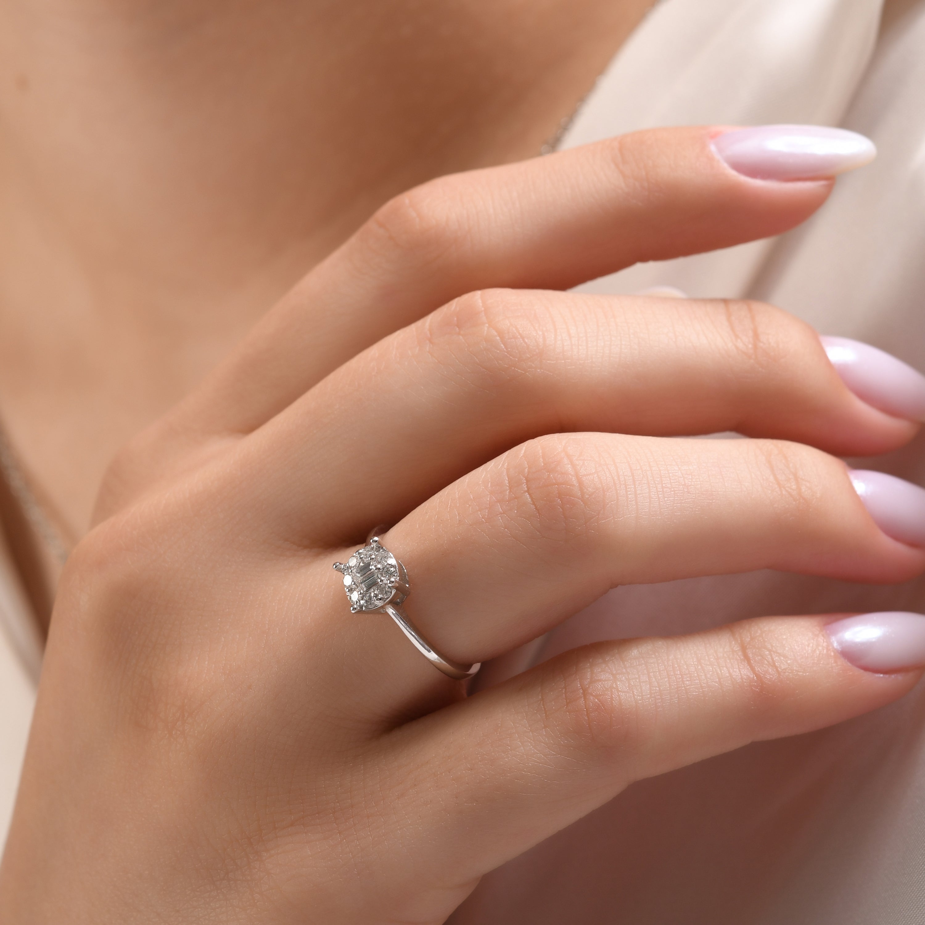 0.20 Carat Natural Baguette Diamond Ring – Fine Jewelry Design - Gold Stone Diamond