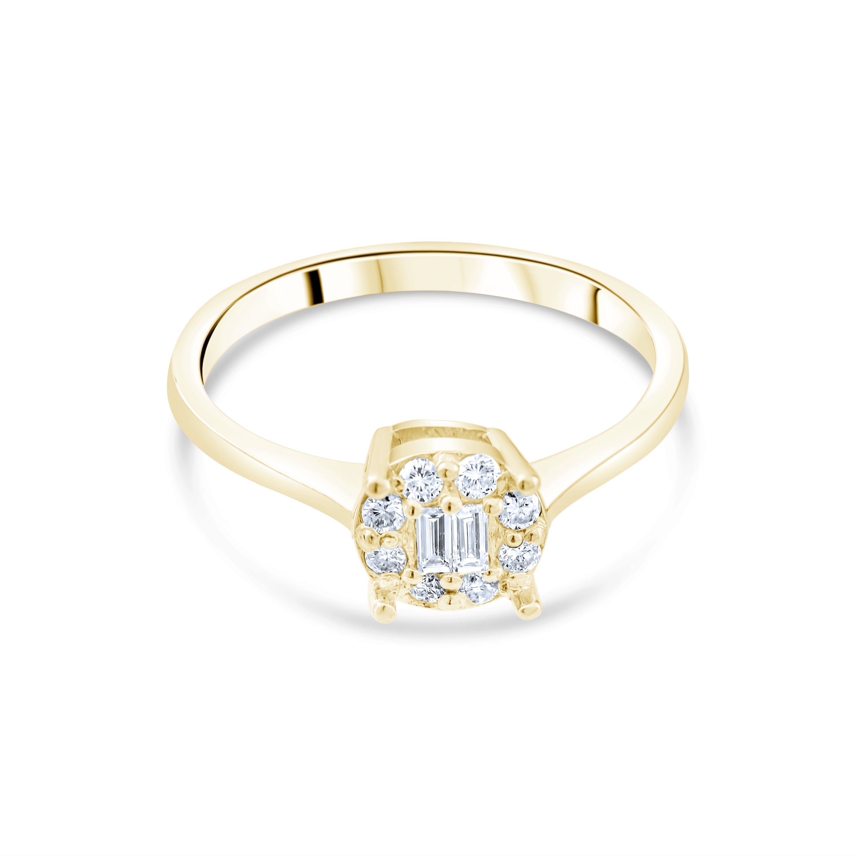 0.20 Carat Natural Baguette Diamond Ring – Fine Jewelry Design - Gold Stone Diamond