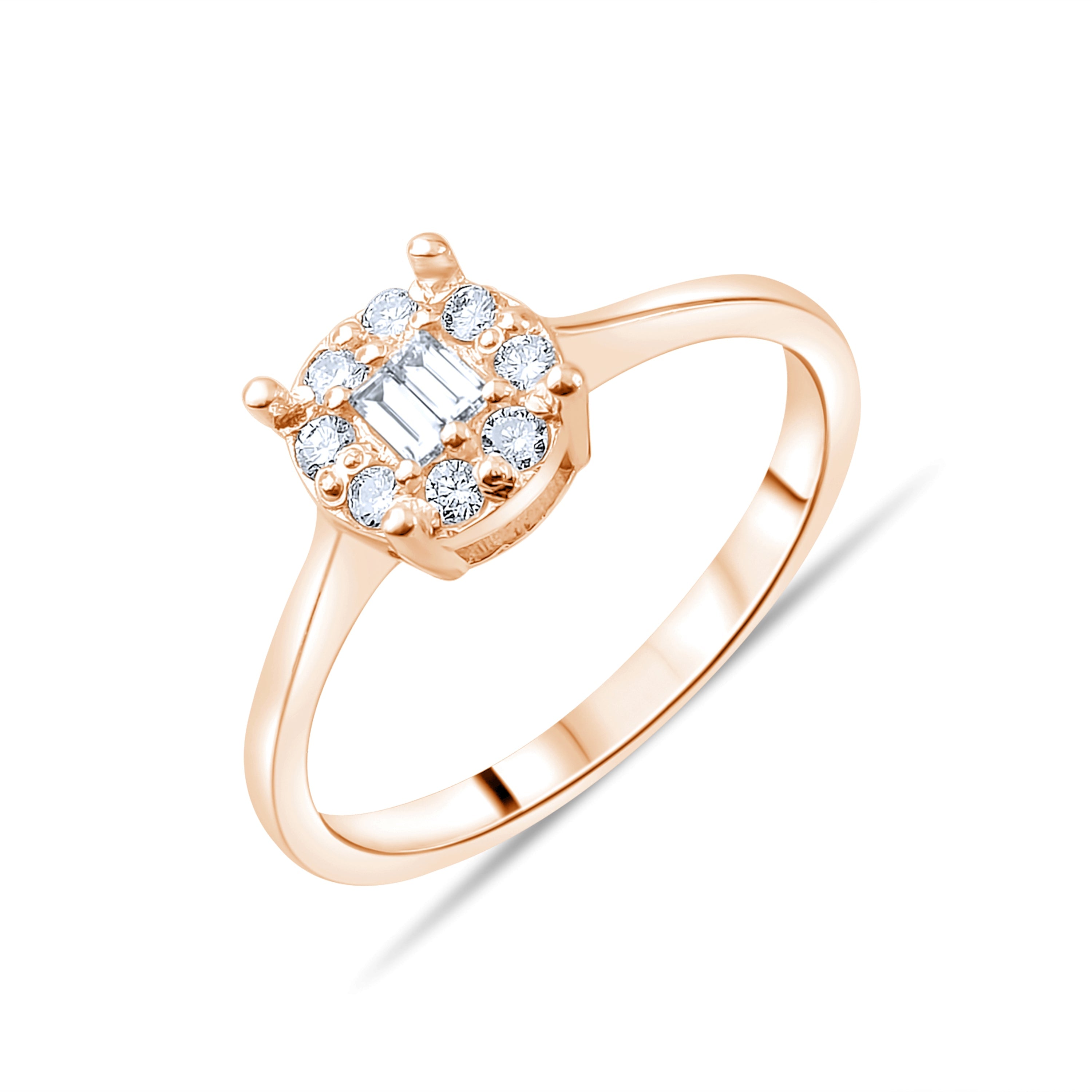 0.20 Carat Natural Baguette Diamond Ring – Fine Jewelry Design - Gold Stone Diamond