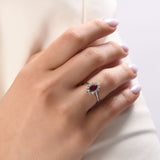 1.55 Carat Natural Diamond and Rhodolite Ring – Fine Jewelry Design