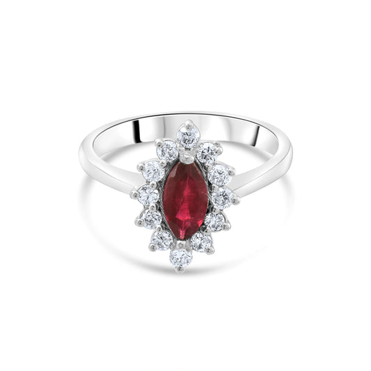 1.55 Carat Natural Diamond and Rhodolite Ring – Fine Jewelry Design