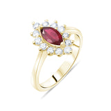 1.55 Carat Natural Diamond and Rhodolite Ring – Fine Jewelry Design