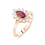 1.55 Carat Natural Diamond and Rhodolite Ring – Fine Jewelry Design