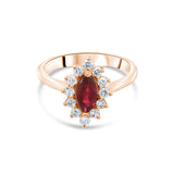 1.55 Carat Natural Diamond and Rhodolite Ring – Fine Jewelry Design
