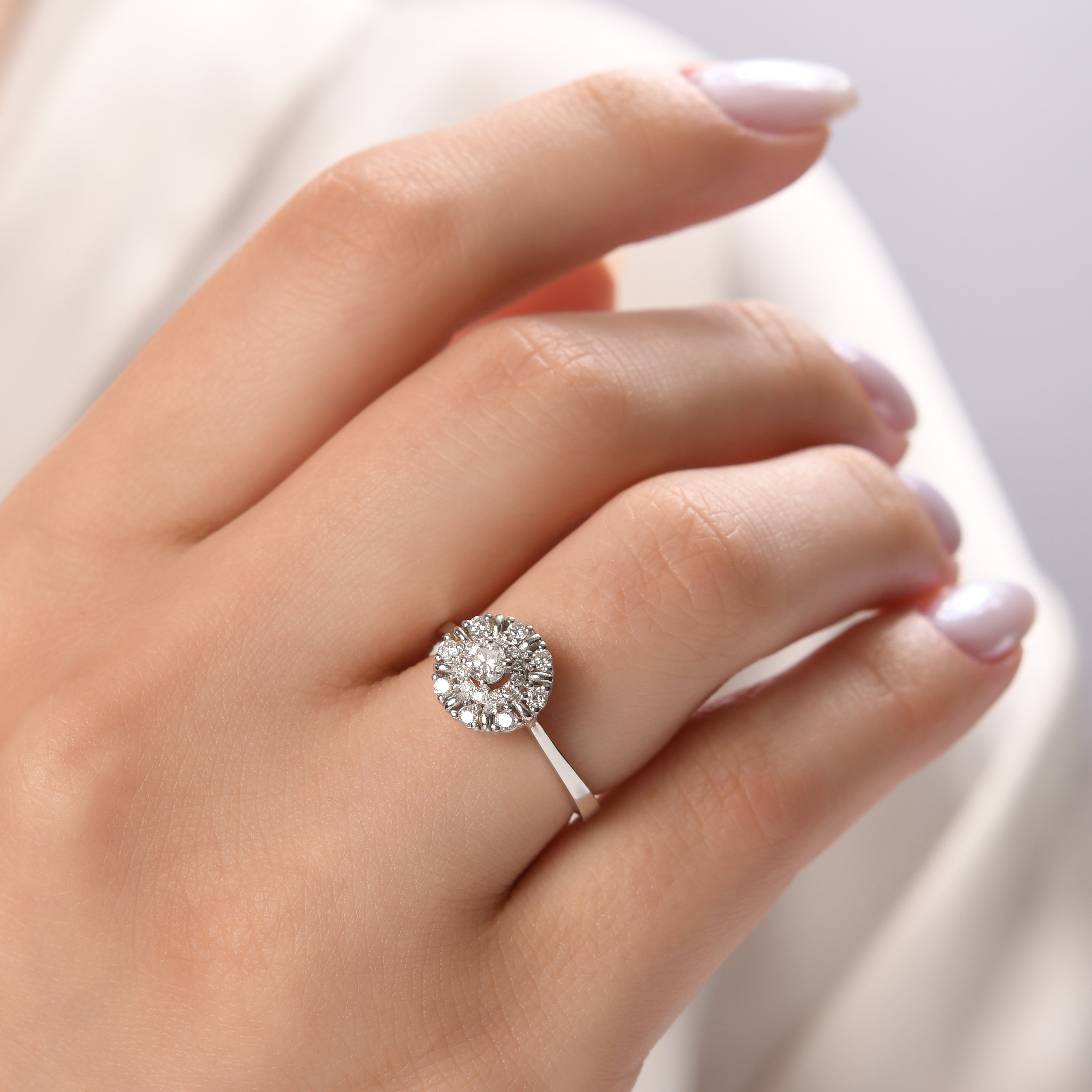 0.39 Carat Natural Diamond Ring – Fine Jewelry Design Style - Gold Stone Diamond