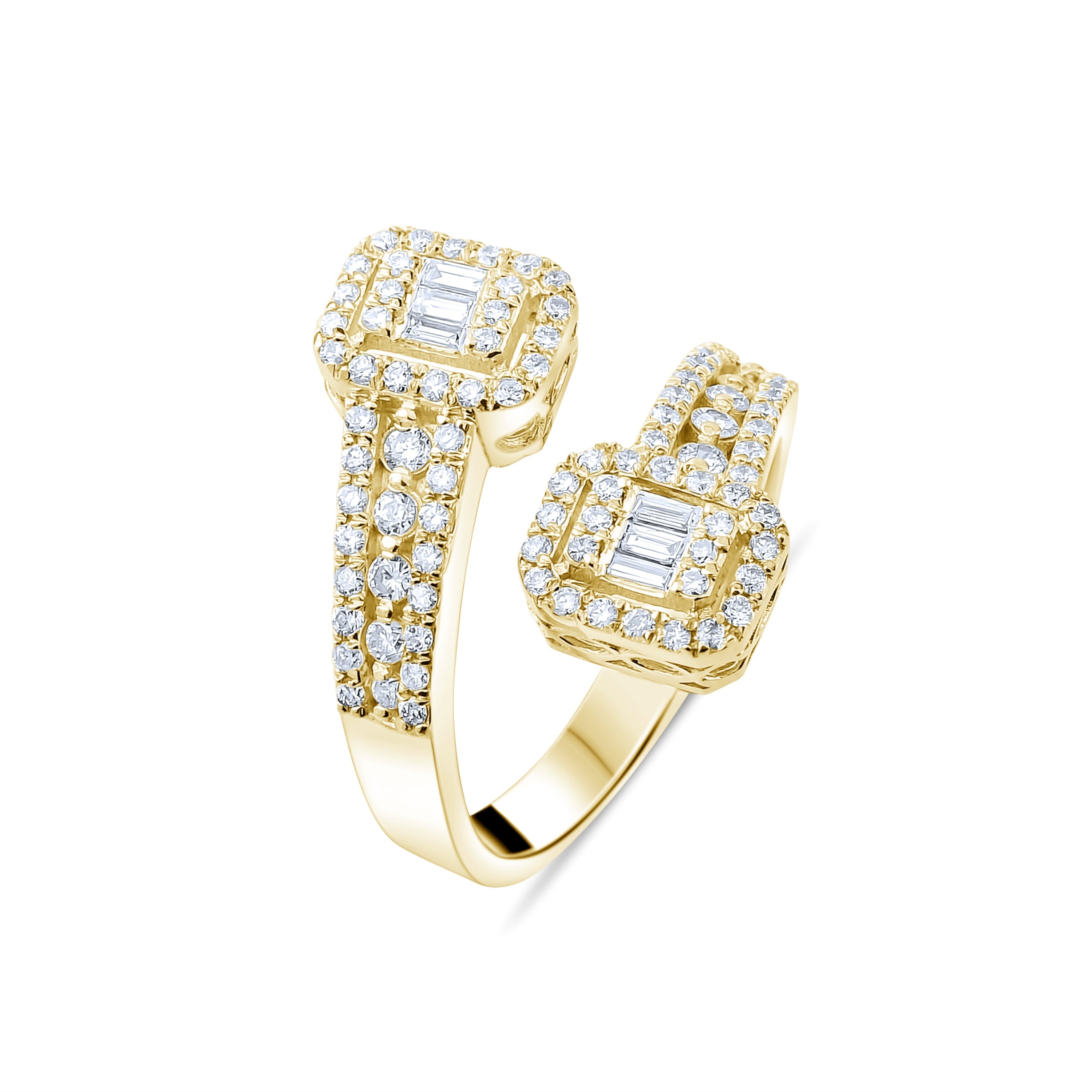 0.70 Carat Natural Baguette Diamond Ring – Fine Jewelry Design Style - Gold Stone Diamond