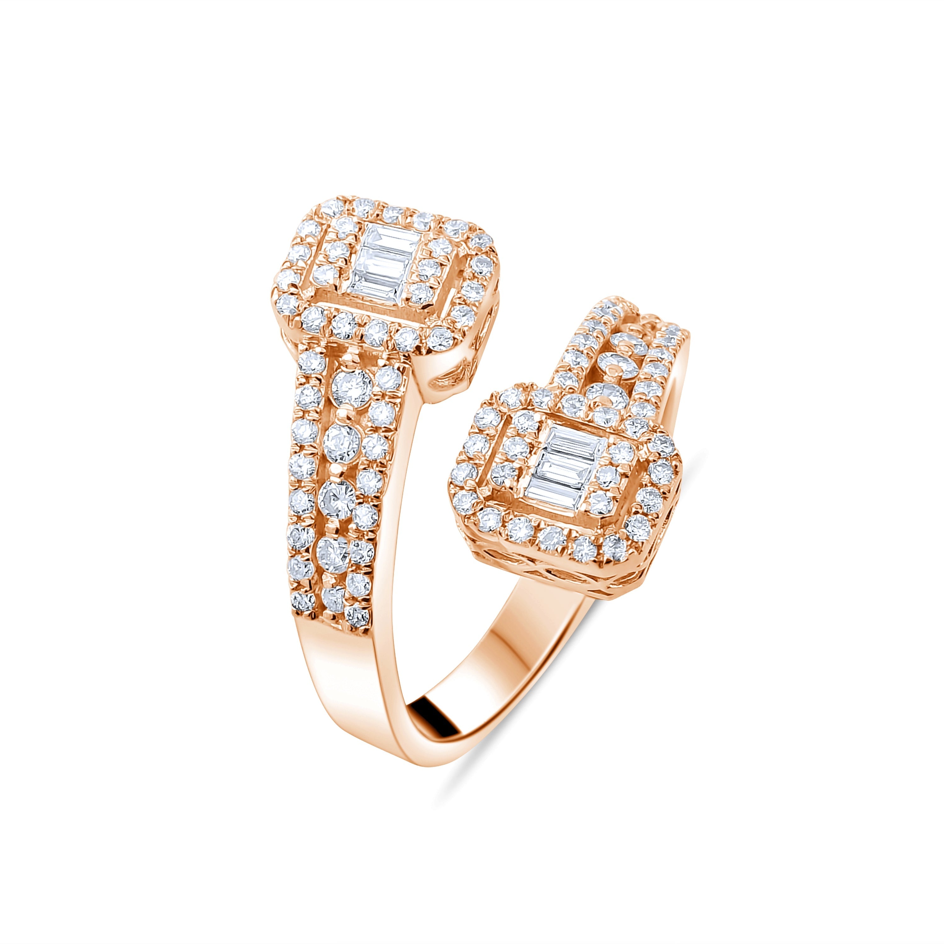 0.70 Carat Natural Baguette Diamond Ring – Fine Jewelry Design Style - Gold Stone Diamond