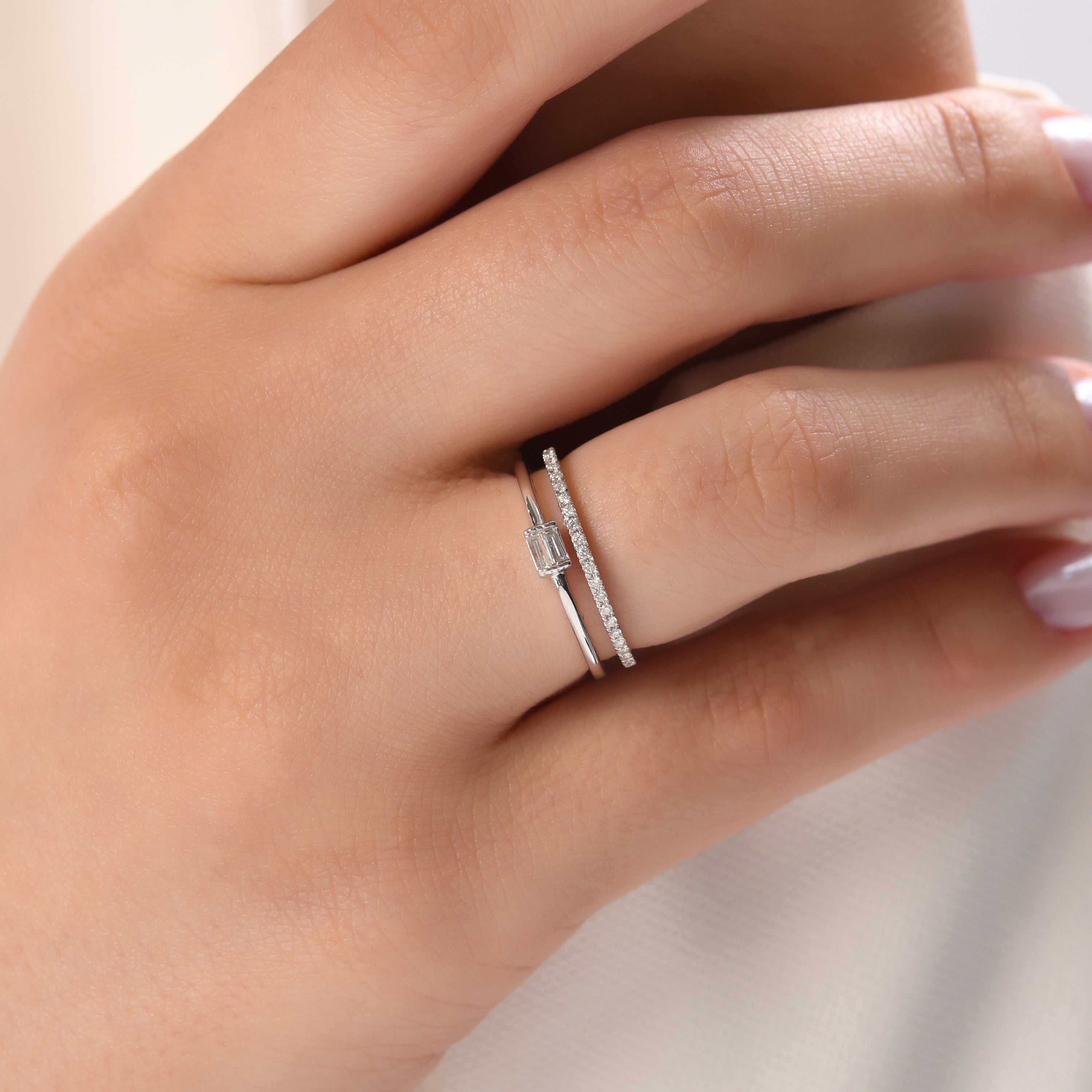0.23 Carat Natural Baguette Diamond Ring – Fine Jewelry Design Style - Gold Stone Diamond