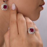 4.10 Carat Natural Diamond and Ruby Ring – Fine Jewelry Design - Gold Stone Diamond