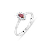 0.23 Carat Natural Diamond and Ruby Ring – Fine Jewelry Design - Gold Stone Diamond