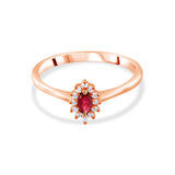 0.23 Carat Natural Diamond and Ruby Ring – Fine Jewelry Design - Gold Stone Diamond