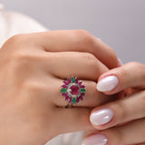5.22 Carat Natural Diamond and Ruby Ring – Fine Jewelry Design - Gold Stone Diamond