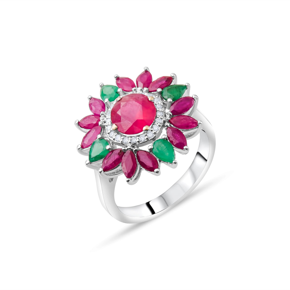 5.22 Carat Natural Diamond and Ruby Ring – Fine Jewelry Design - Gold Stone Diamond