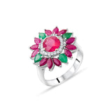 5.22 Carat Natural Diamond and Ruby Ring – Fine Jewelry Design - Gold Stone Diamond