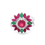 5.22 Carat Natural Diamond and Ruby Ring – Fine Jewelry Design - Gold Stone Diamond