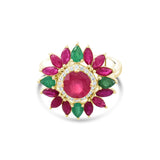 5.22 Carat Natural Diamond and Ruby Ring – Fine Jewelry Design - Gold Stone Diamond