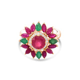 5.22 Carat Natural Diamond and Ruby Ring – Fine Jewelry Design - Gold Stone Diamond