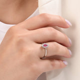 0.31 Carat Natural Diamond and Ruby Ring – Elegant Fine Jewelry Design - Gold Stone Diamond