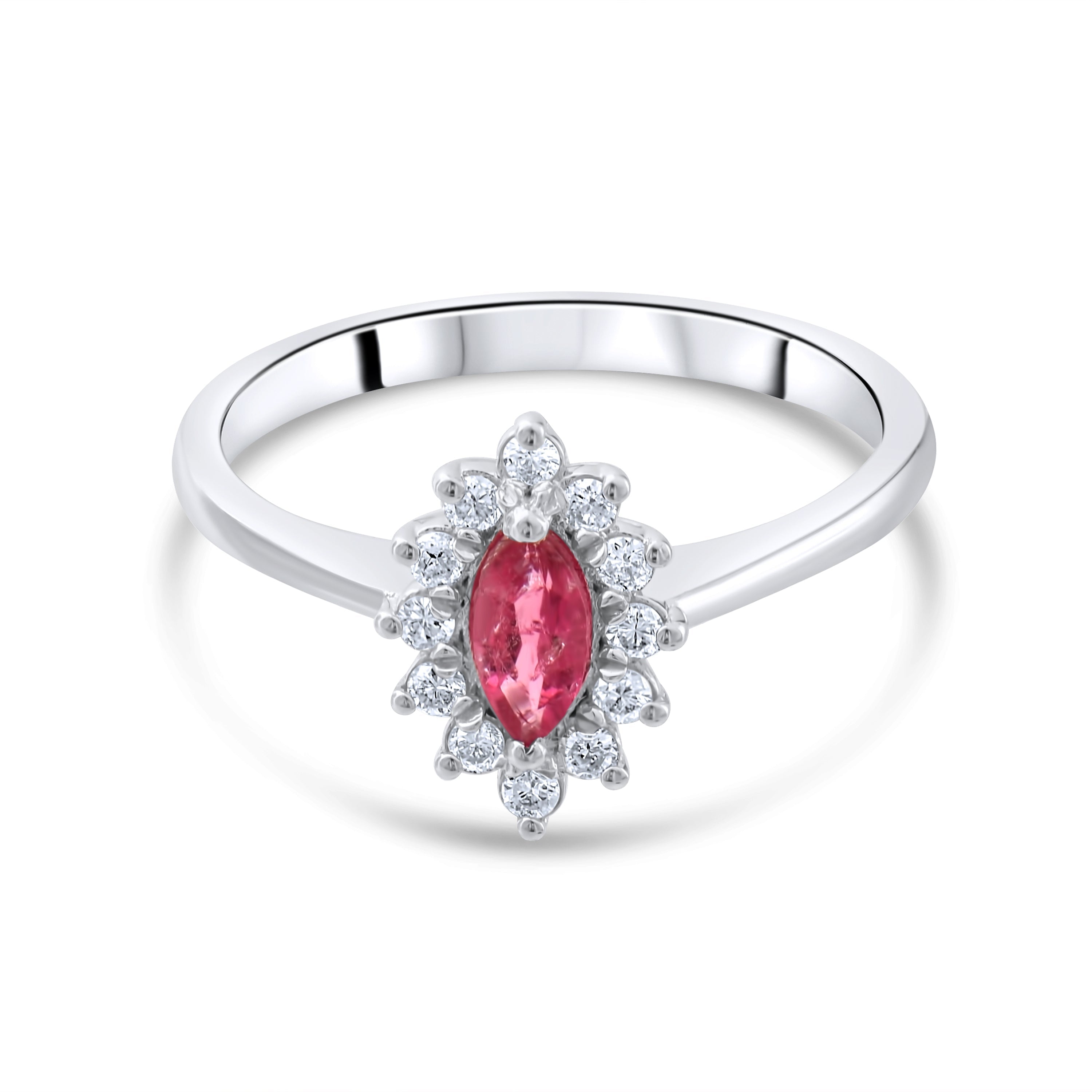 0.31 Carat Natural Diamond and Ruby Ring – Elegant Fine Jewelry Design - Gold Stone Diamond