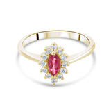 0.31 Carat Natural Diamond and Ruby Ring – Elegant Fine Jewelry Design - Gold Stone Diamond