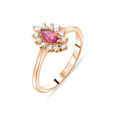 0.31 Carat Natural Diamond and Ruby Ring – Elegant Fine Jewelry Design - Gold Stone Diamond