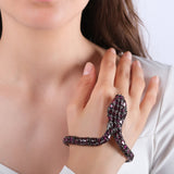 85.09 Carat Rhodolite Garnet Snake Bracelet – Symbolic Fine Jewelry - Gold Stone Diamond