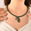 28.42 Carat Natural Diamond and Emerald Snake Necklace – Fine Jewelry Design - Gold Stone Diamond