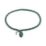 28.42 Carat Natural Diamond and Emerald Snake Necklace – Fine Jewelry Design - Gold Stone Diamond