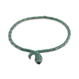 47.4 Carat Natural Diamond and Emerald Snake Necklace – Fine Jewelry Design - Gold Stone Diamond