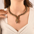 70.71 Carat Natural Citrine Snake Necklace – Fine Jewelry Design - Gold Stone Diamond