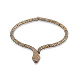 70.71 Carat Natural Citrine Snake Necklace – Fine Jewelry Design - Gold Stone Diamond