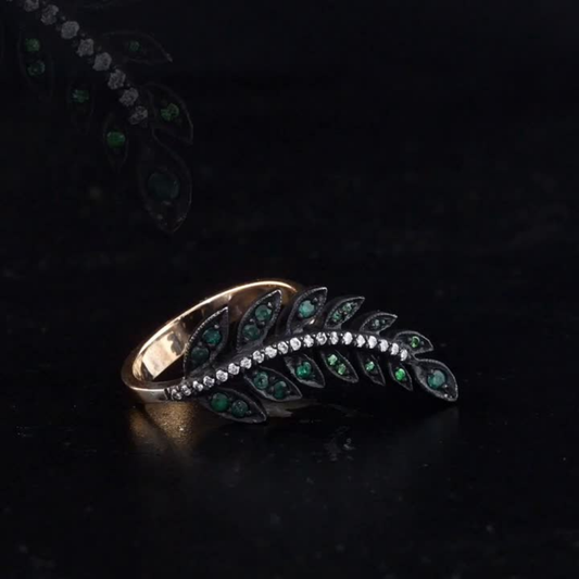 0.63 Carat Natural Diamond and Emerald Ring – Fine Jewelry Design