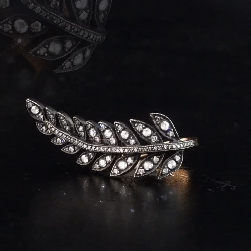 0.95 Carat Natural Diamond Leaf Figure Ring – Fine Jewelry Design