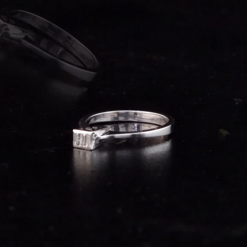 0.15 Carat Natural Baguette Diamond Ring