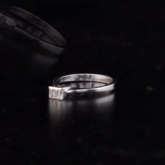 0.15 Carat Natural Baguette Diamond Ring