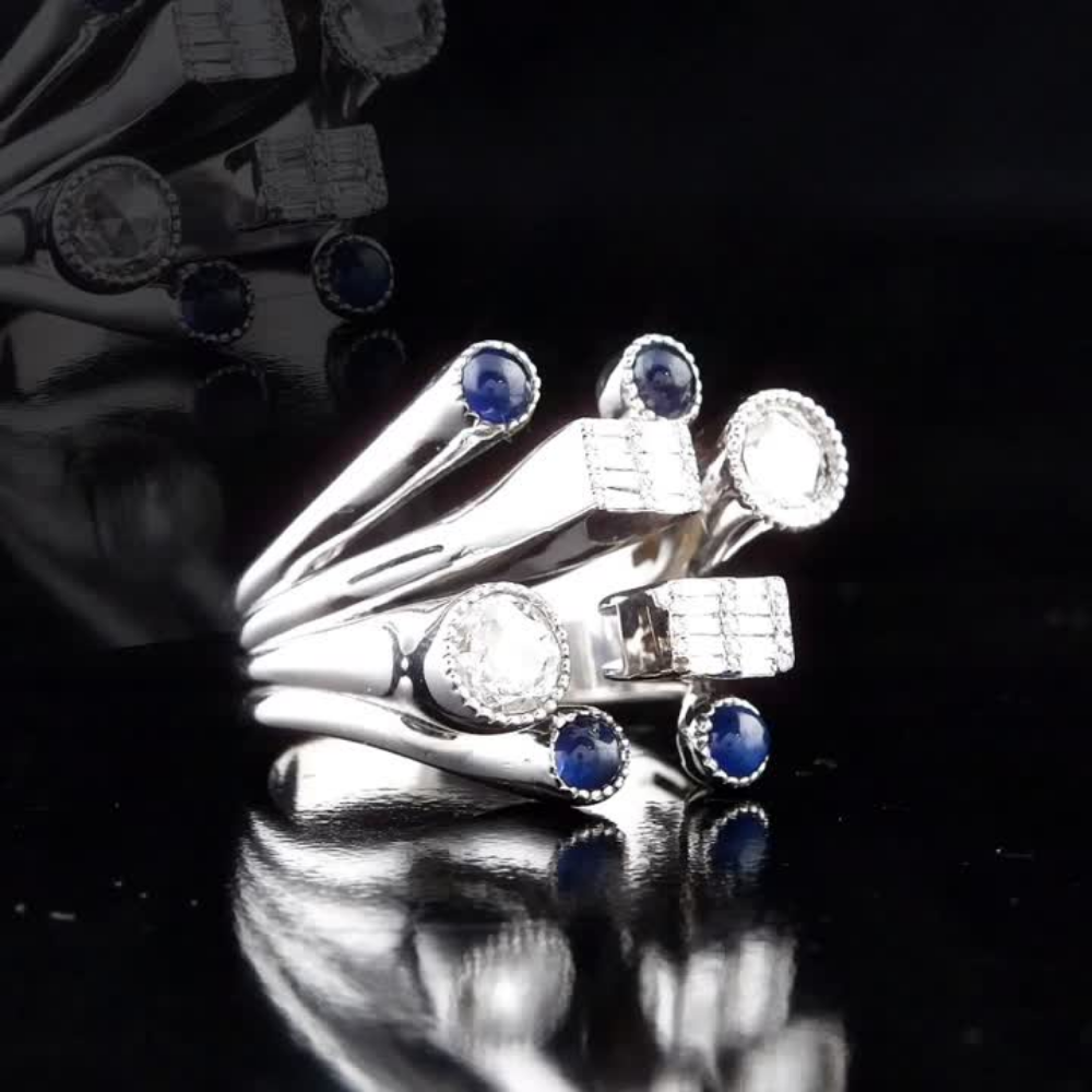 2.34 Carat Natural Diamond and Tourmaline Ring – Fine Jewelry Design