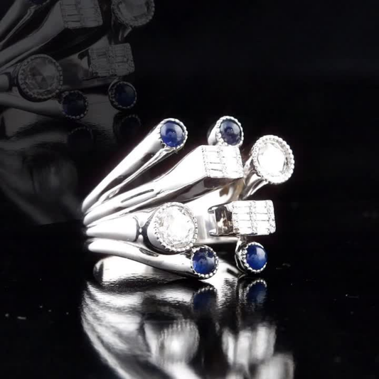 2.34 Carat Natural Diamond and Tourmaline Ring – Fine Jewelry Design
