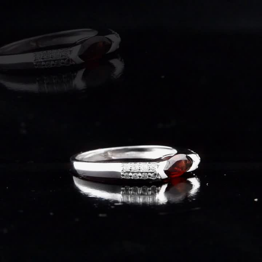 0.65 Carat Natural Diamond and Garnet Ring – Fine Jewelry Design