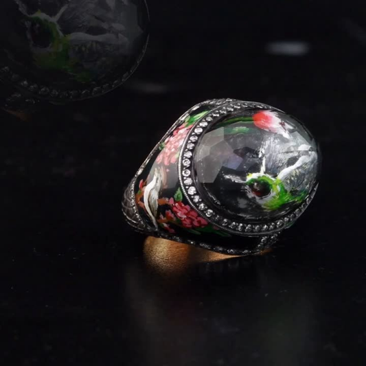 1.40 Carat Natural Diamond and Floral Motif Ring – Fine Jewelry Design
