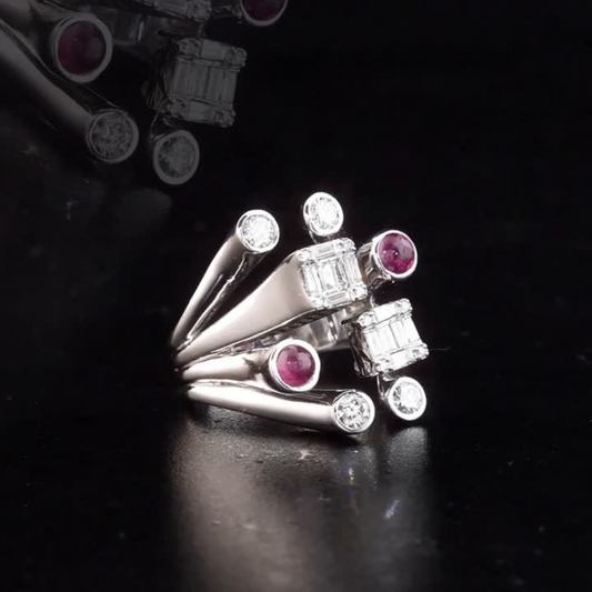 1.12 Carat Natural Diamond and Ruby Ring – Fine Jewelry Design
