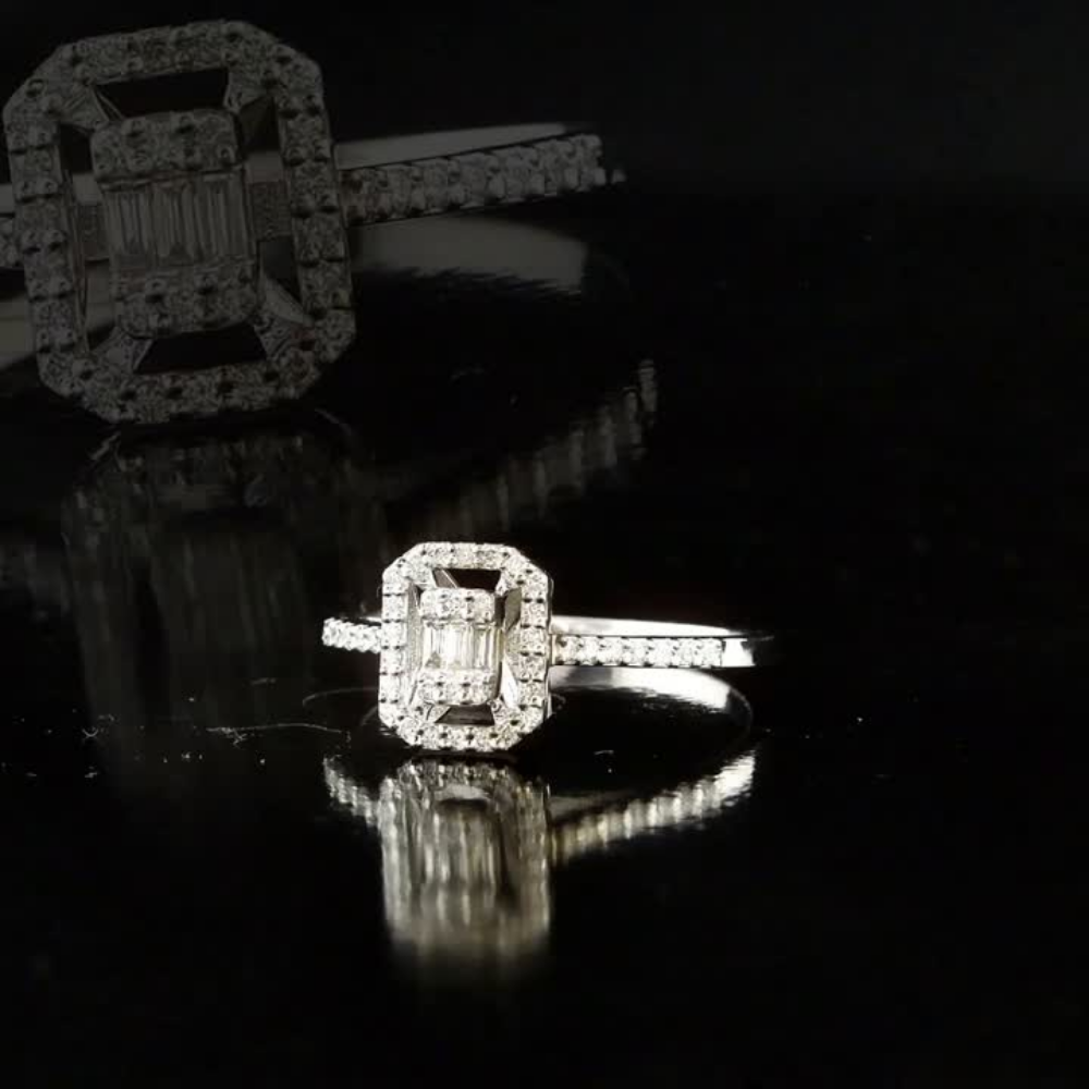 0.15 Carat Natural Baguette Diamond Ring – Fine Jewelry Design
