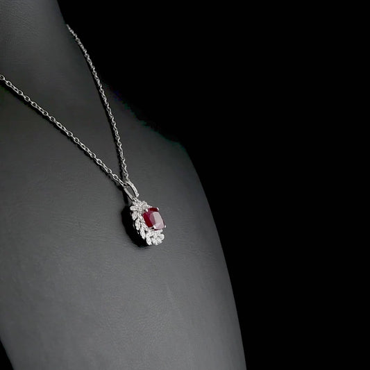 4.18 Carat Natural Diamond and Ruby Necklace – Fine Jewelry Design