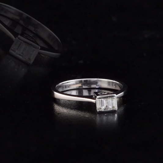 0.20 Carat Natural Baguette Diamond Ring