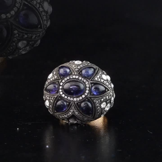 8.8 Carat Natural Diamond and Sapphire Ring – Fine Jewelry Design