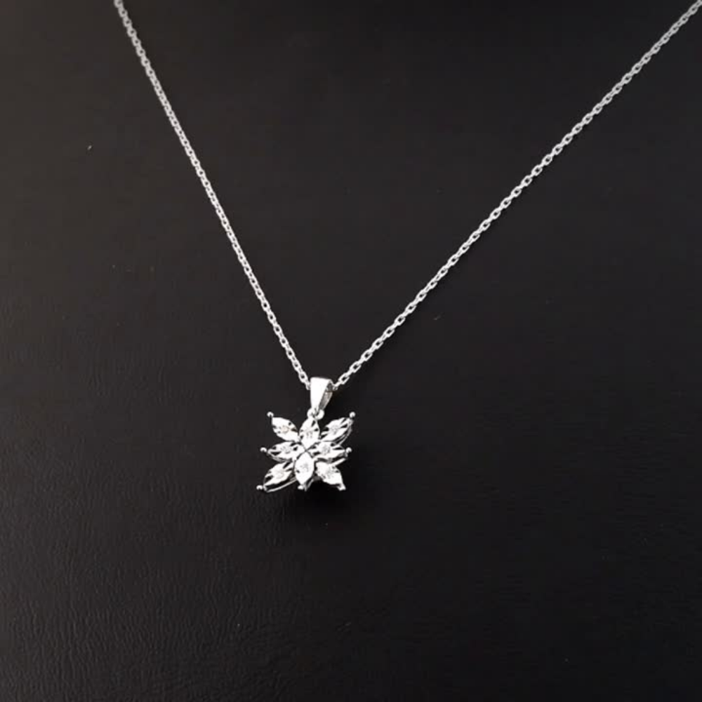 0.05 Carat Natural Diamond Snowflake Necklace – Fine Jewelry Design